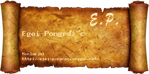 Egei Pongrác névjegykártya